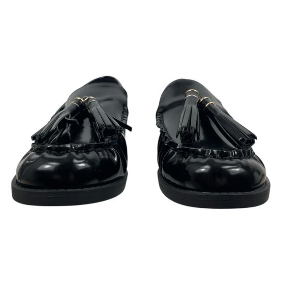 Mango Leather Slip On Loafer with Tassel Black Size 39/ 8.5 - Picture 5 of 12